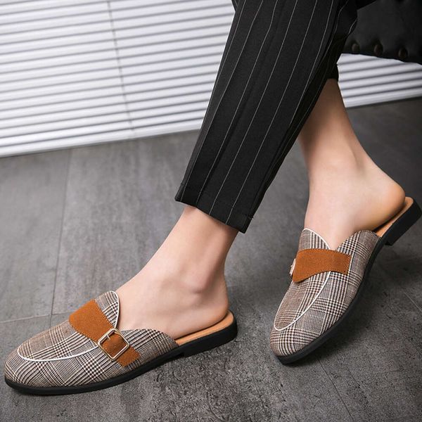 Men Slippers Casual Business Office 2024 Leather Loafers Slip On Comfortable Flat Shoes for MenZapatos Para Hombres dhshoesgt