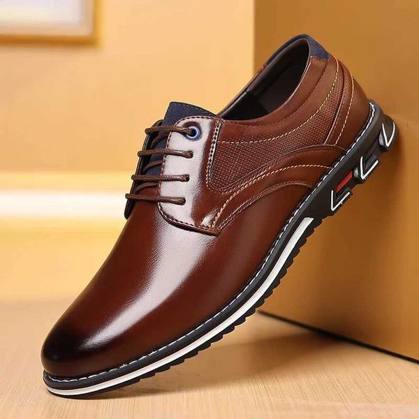 Dress Shoes Retro Men Leather Shoes Business Casual Shoes New Man Breathable Loafers Soft Flats Comfortable Fashion Dress Shoes Plus Size 48