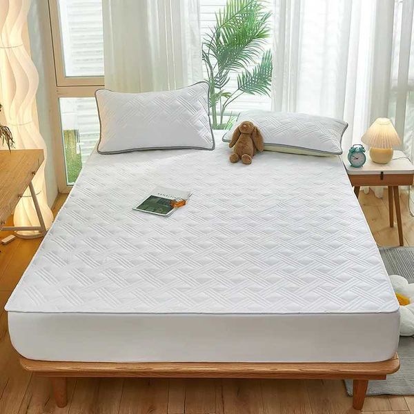 Bed Sheet Waterproof thick pad protective pad bonding pad bed cover mattress solid color pad pillowcase free M241018