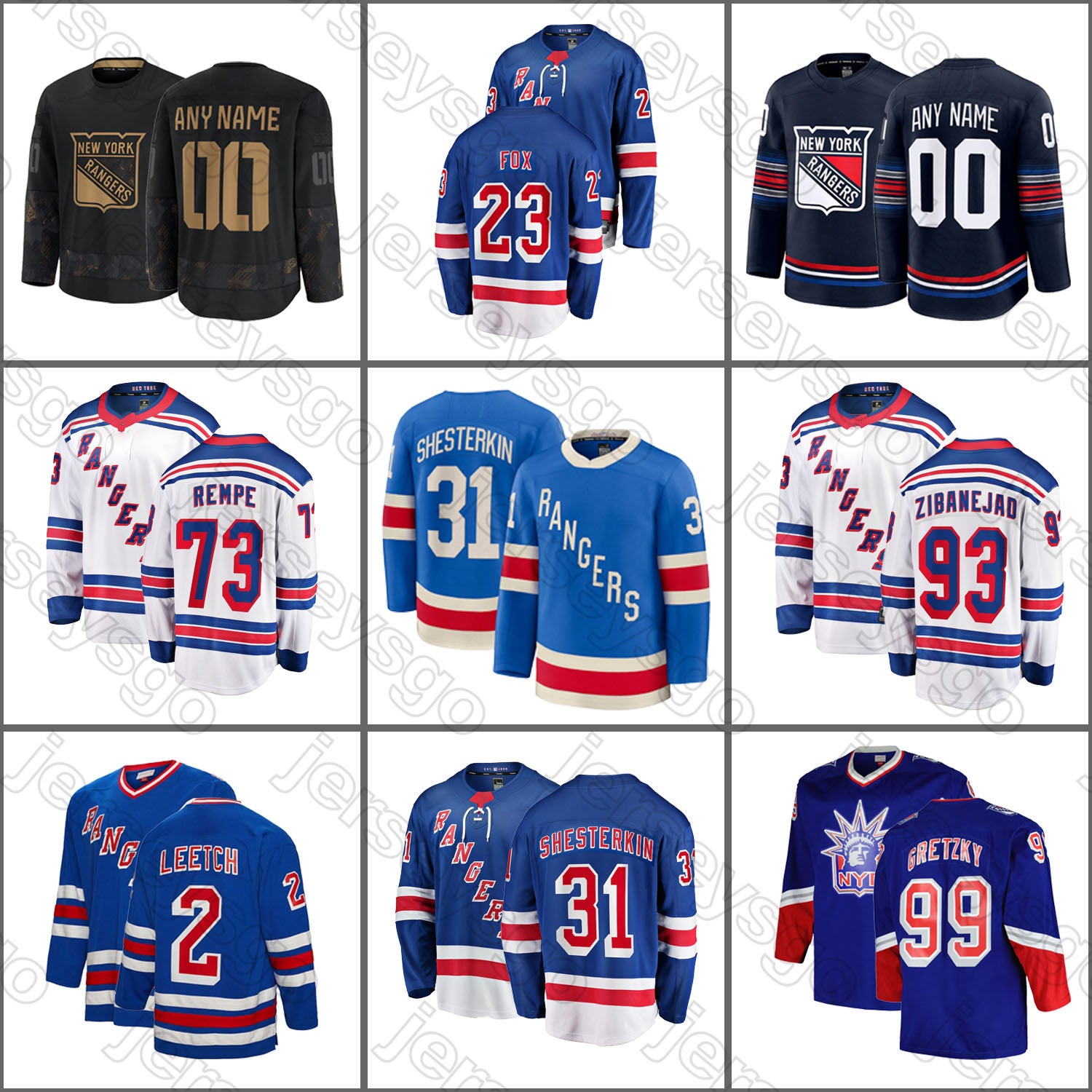 Mika Zibanejad hockey jersey Ranger Igor Shesterkin Adam Fox Matt Rempe J.T. Mille Juuso Parssinen Jonathan Quick Braden Schneider Conor Sheary jers
