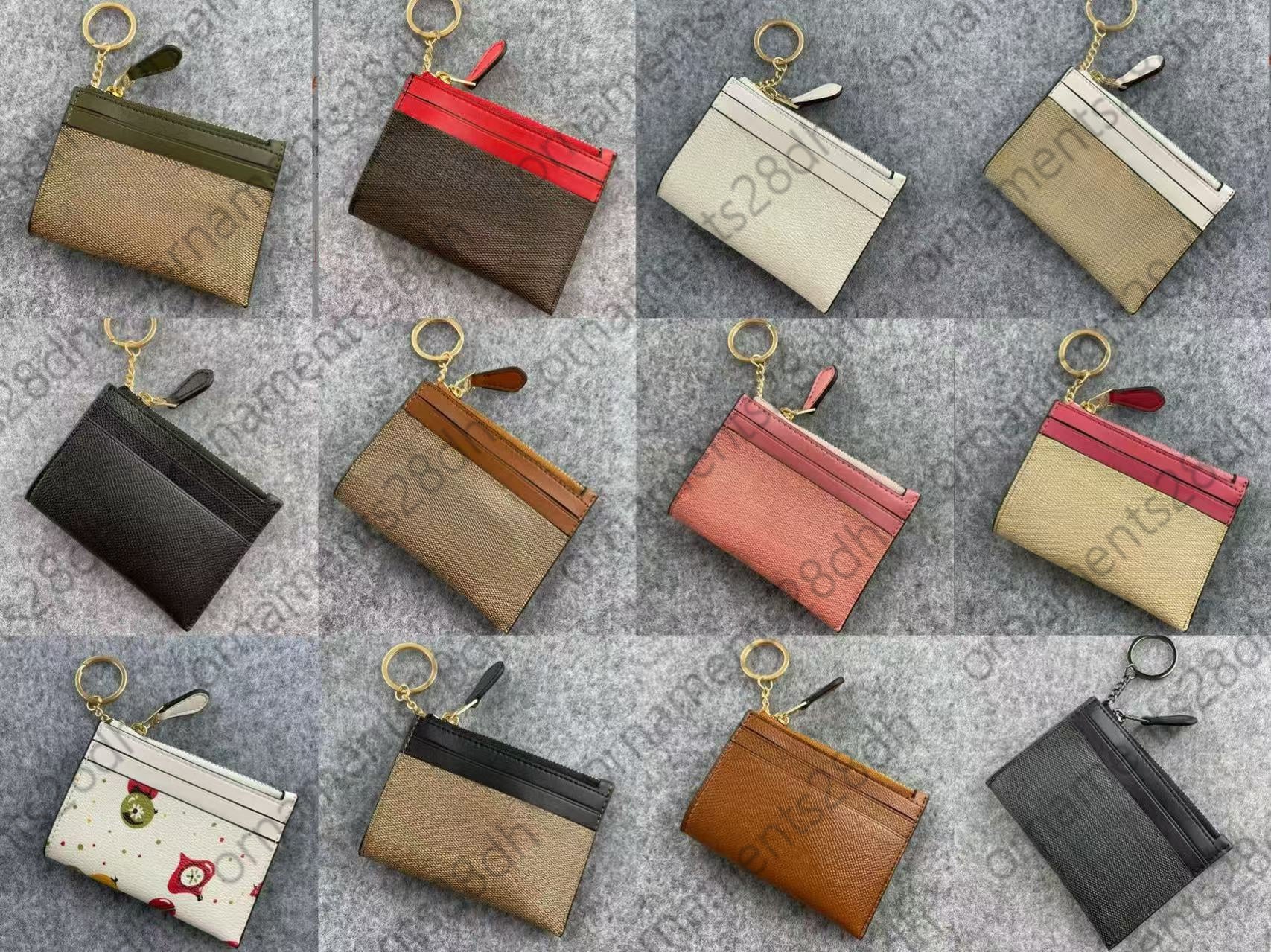 High quality designer wallet card holder wallets Women keychain wallet cardholder Case Zipper Cowhide Wallet Coin purse key pouch Coin wallet passpo