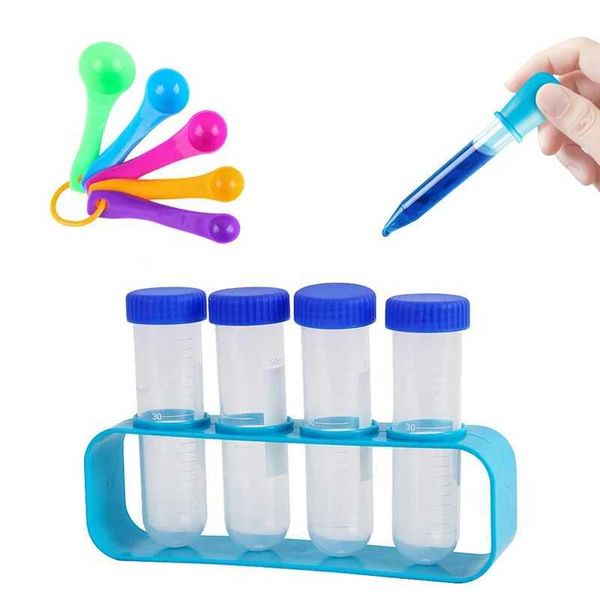Learning Fine Motor Skill Toys Primary Science Jumbo Test Tubes Dropper Funnel Measure Spoon For Kids Children Early Educational Y240801