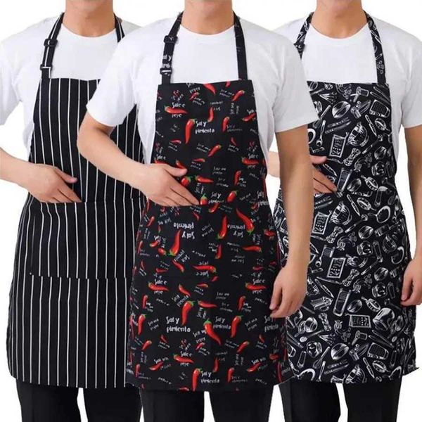 1pc Avental ajustável Avental de avental listrado Chef Avental Avental ao ar livre Picnic Kitchen Cook Appronsxj240816