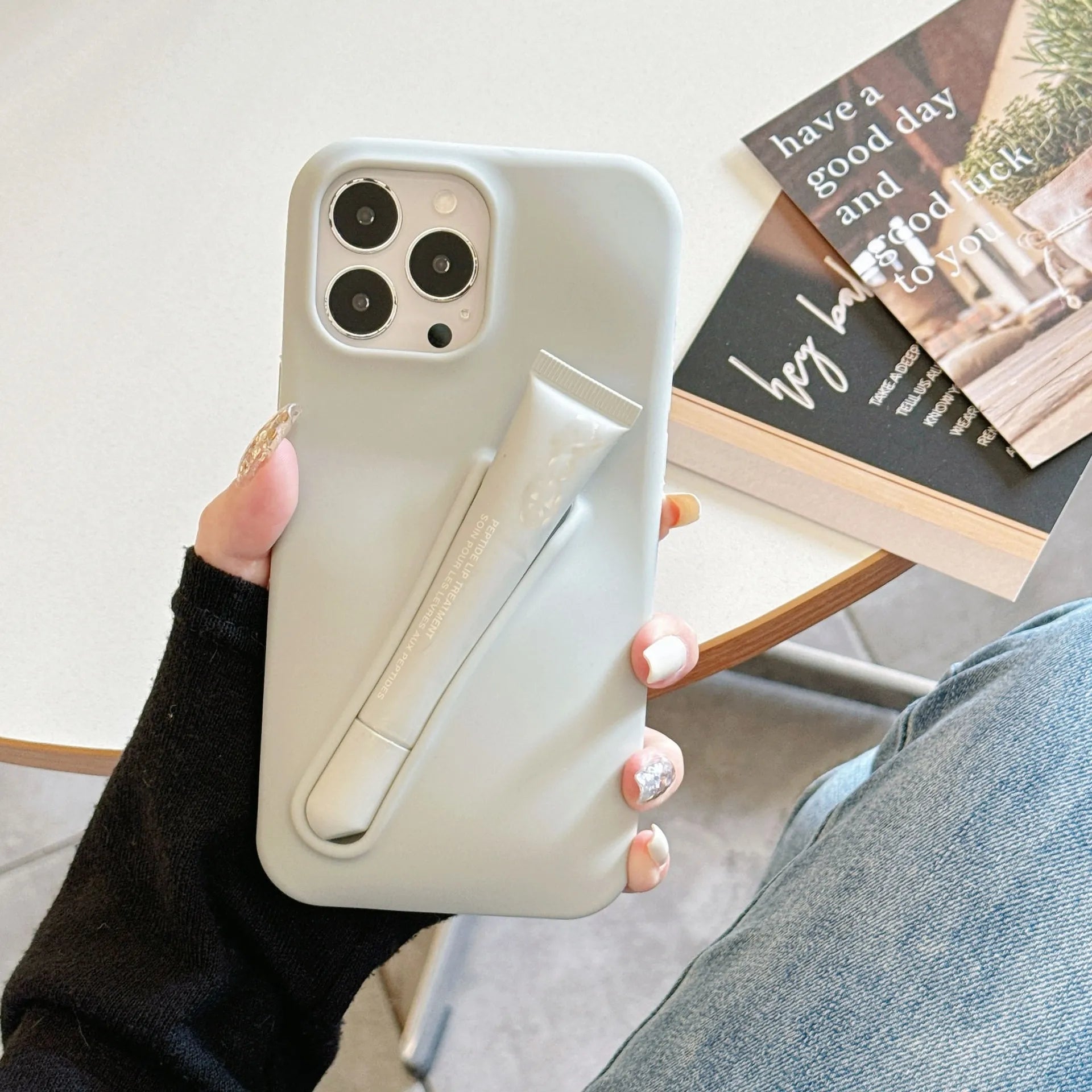 rhode New Designer Lipstick Portable Case Design Lip Gloss Lipstick Lip Balm 3D Make-Up Silicone Phone Case for iPhone 15 14 13 12 Pro Max Lipgloss