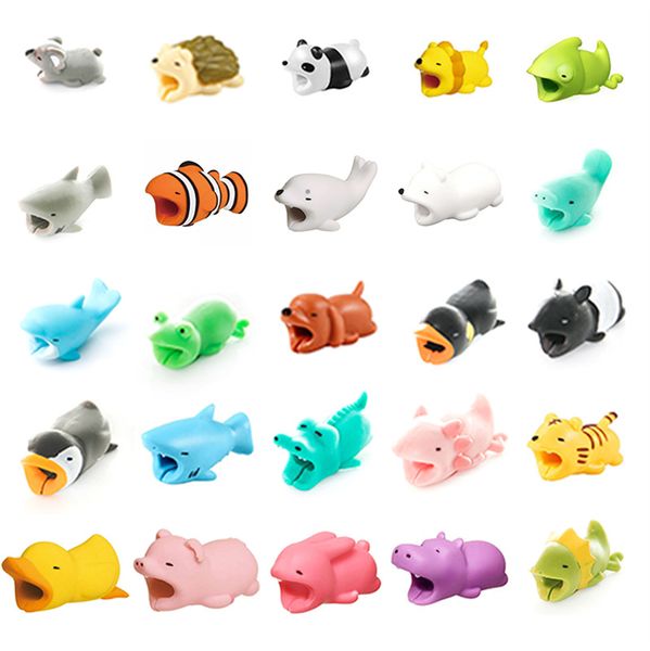Coloful Cable Protector Animal Cute Cartoon Bites Winder Organizer For USB Charging Cable Earphone Cable Buddies Cellphone Decor Wire with r