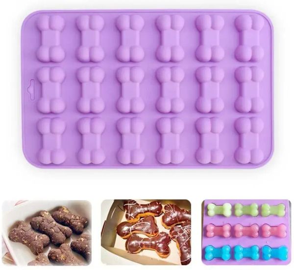 18 Units 3D Sugar Fondant Cake Dog Bone Form Cutter Cookie Chocolate Silicone Decorating Tools Kitchen Pastry Baking Molds 1011