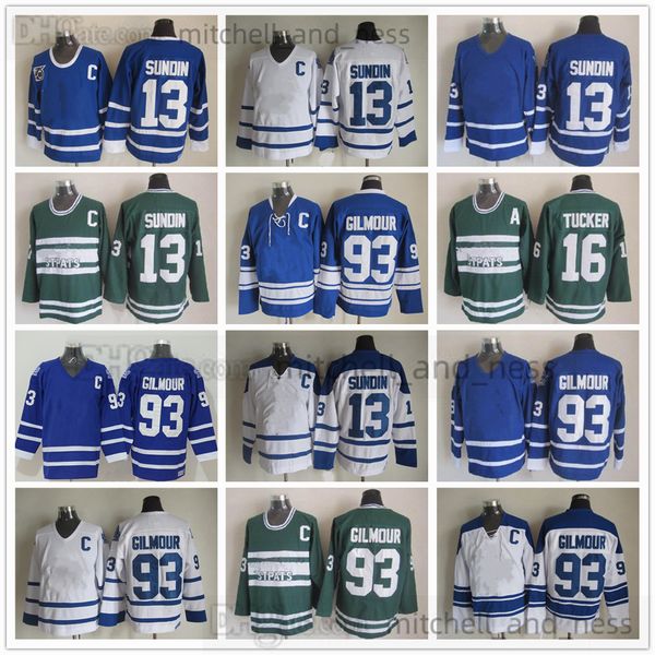 Movie Vintage Hockey Jersey Retro CCM Embroidery 93 Doug Gilmour Jersey 13 Mats Sundin 16 Darcy Tucker Jerseys