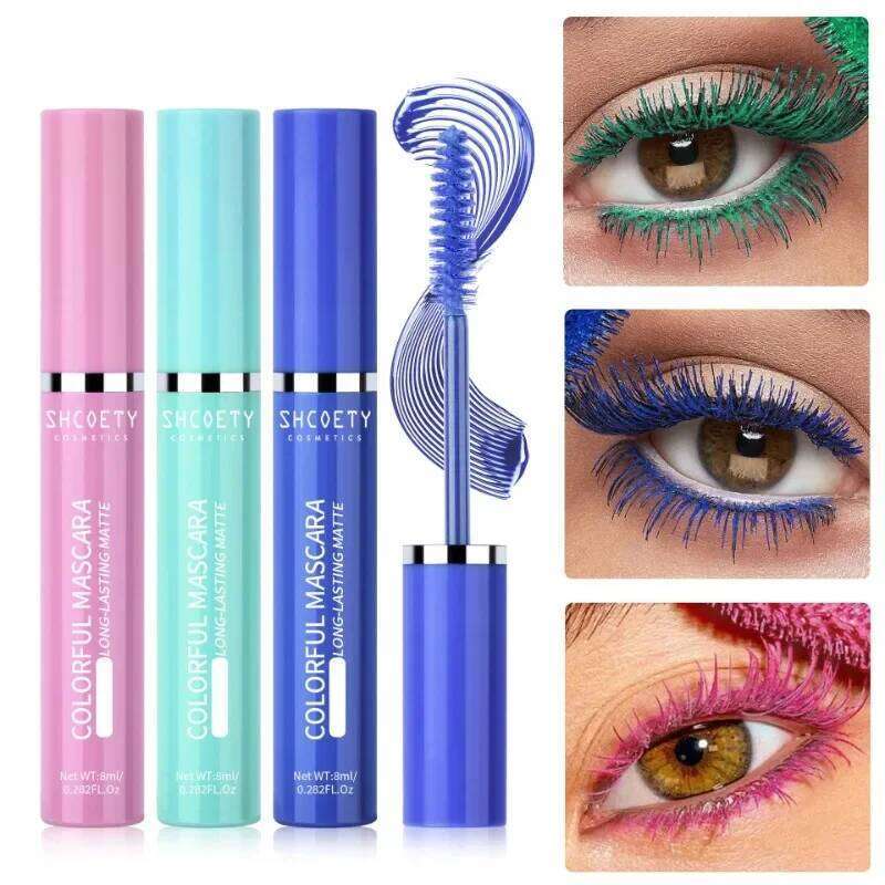 Long-lasting Colored Waterproof Hyper-Curl Lengthening Eyelashes Blue Mascara Cream Non-fading Non-caking Eyes Cosmetics X250722