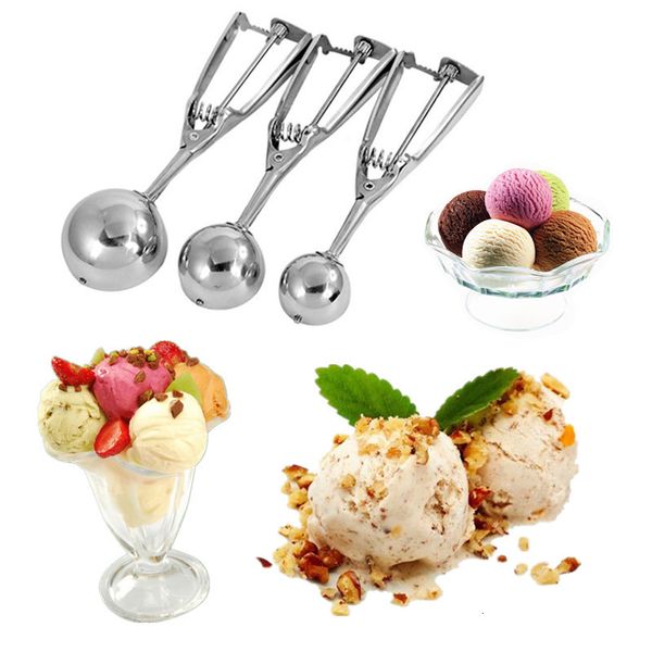 Ice Cream Tools Stainless Steel Ice Cream Scoop Potato Mash Spoon Ice Cream Ball Parfait Maker Practical Kitchen Tools Food Server 4cm6cm 23