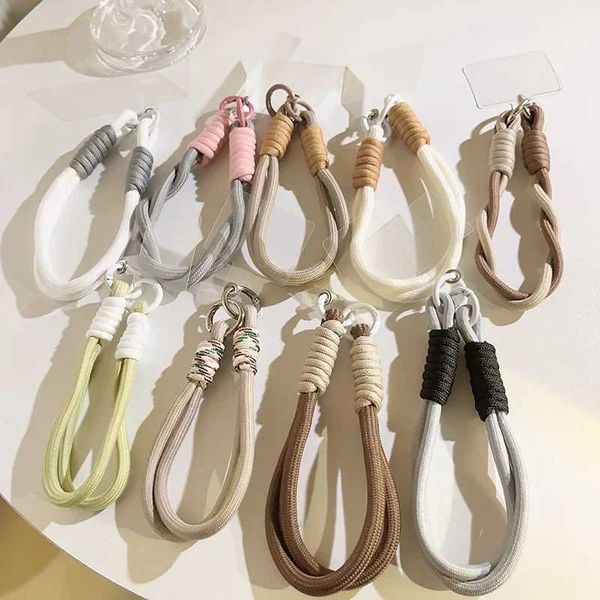 Cell Straps Charms Minimalist Style Short Braided Rope Wrist Keychain Pendant Universal Case Diy Mobile Phone Lanyard Anti-lost Strap J24110
