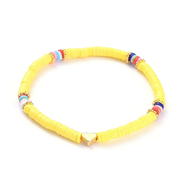 Handmade Polymer Clay Heishi Bead Stretch Bracelets