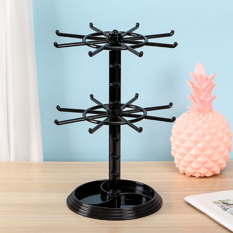 TEMU 1pc Rotating Jewelry Display Stand, 2 Tier 360° Rotating Jewelry Organizer Rack For Necklaces, Bracelets, Earrings & Rings, Space, Saving