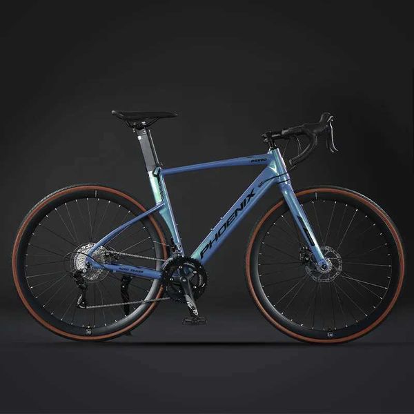 Bikes 700C aluminum curved handle road bike adult male and female version ultra light 18 speed racing car dual disc brake road bike Q241029