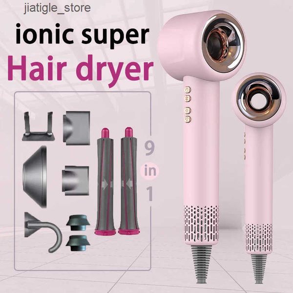 Secadores de cabelo de alta velocidade Secadores de cabelo Velocidade de vento 63ms 1600W 110000 rpm Profissional Hair Care Sece rápido ion