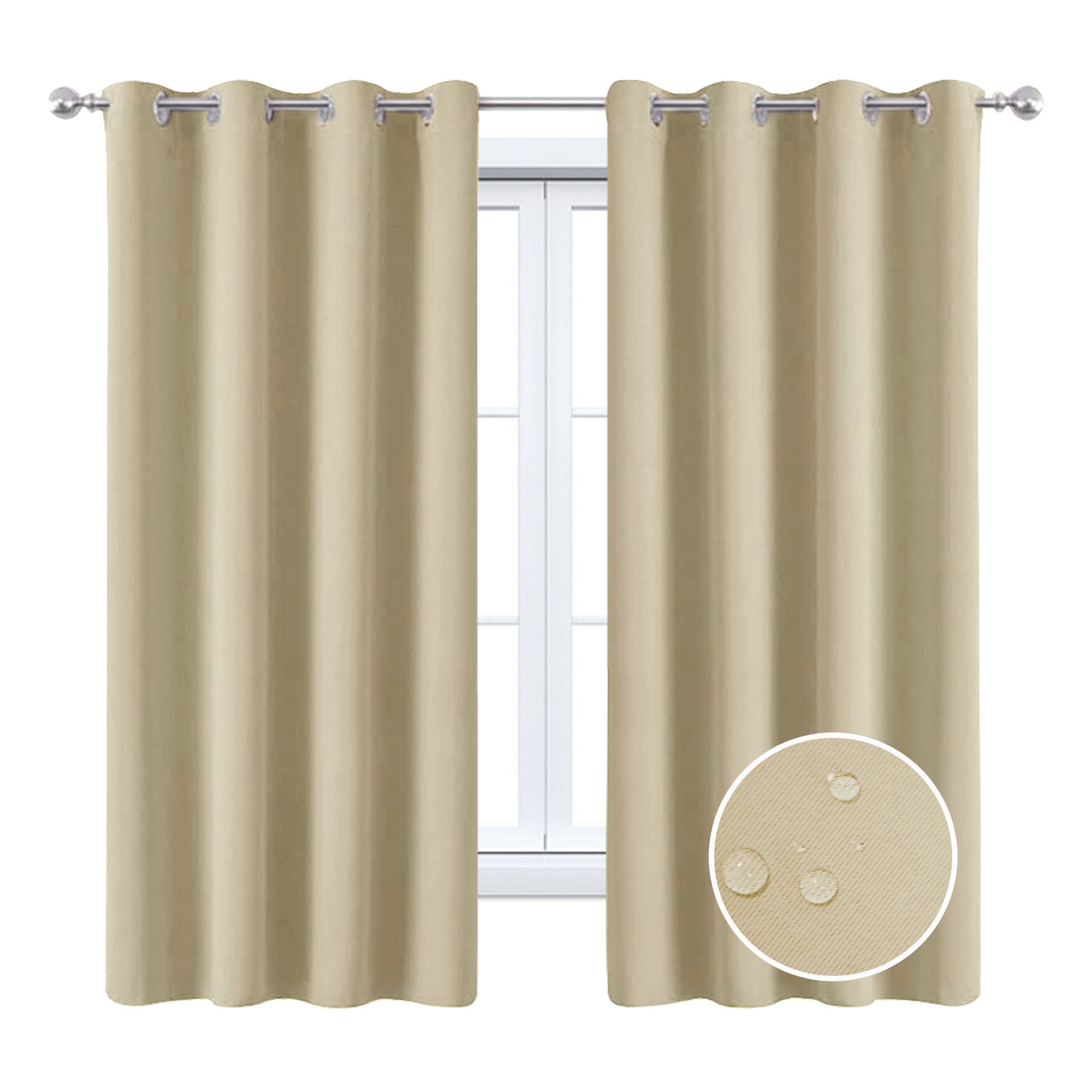 YL-36817 Manufacturers Wholesale Cross-border Full Blackout Cloth Solid Color Balcony Sunscreen Insulation Outdoor Waterproof Curtain