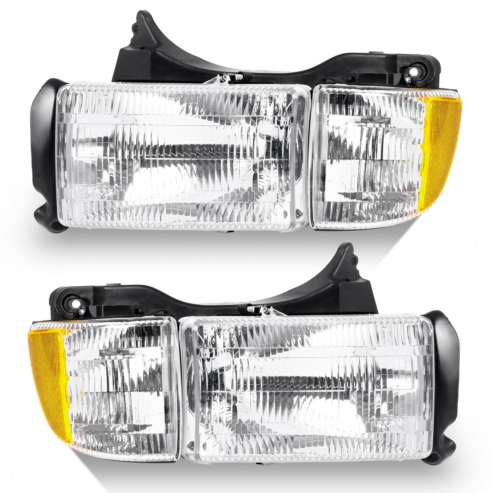 TEMU For For 1500-2500-3500 Headlight Assembly Pair 1994-2002 - Replacement Headlights W- Clear Lens (no Bulbs), Fits Part #55076749ad-ao,