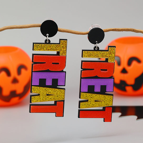 Halloween Treat Flashy Acrylic Stud Earrings