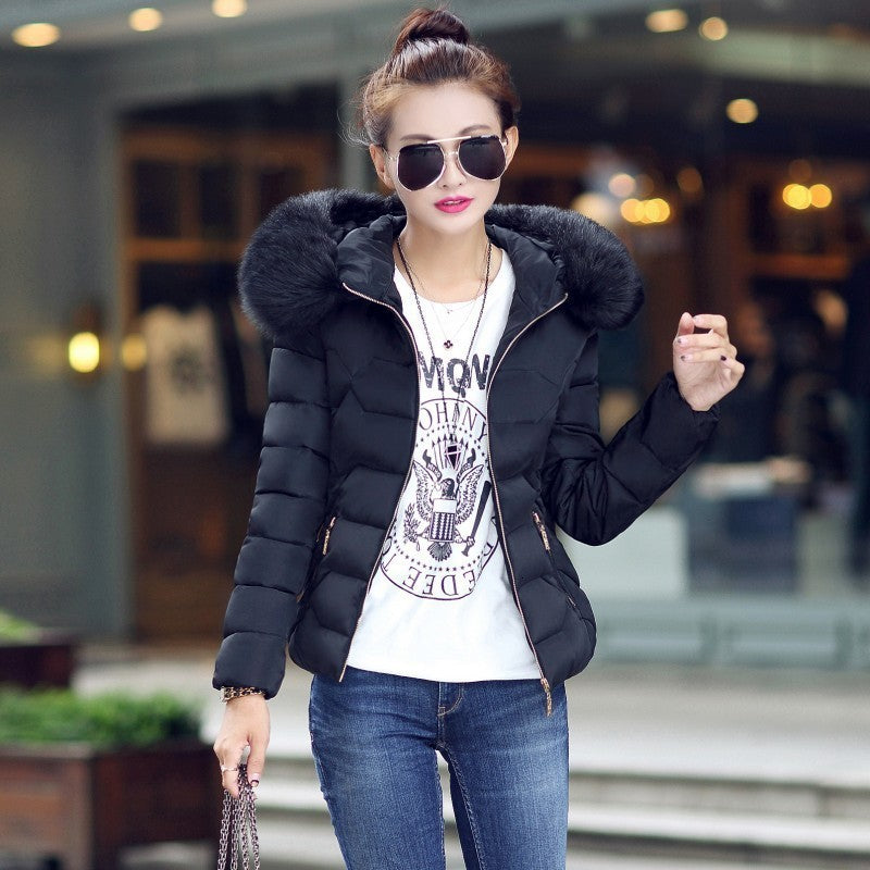 Fashion Big Fur White Coat Women 3XL Slim Winter Jacket Female Warm Short Outerwear Student Jacket Chic Tops 201029
