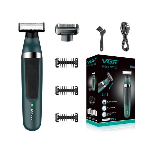 VGR Electric Shaver Hair Trimmer Professional 2 in 1 Shaver Razor Waterproof Beard Trimmer Household Hair Shaving for Men V-393