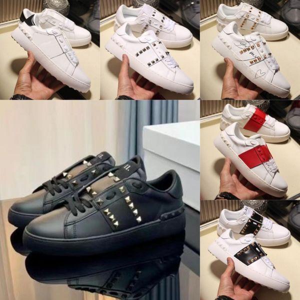 Designer valentines Open Sneakers dress Shoes Platform pumps Vintage Black White Pink Beige Luxury Sports Breathable Skate Dhgate Trainers l
