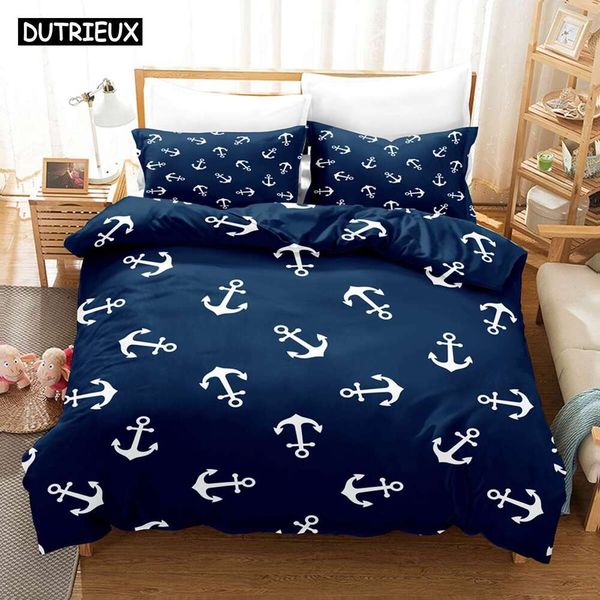 Nautical Anchor Sets 2022 Ocean Spirit Duvet Cover Bedding Set King Queen Bed En With Pillowcase Bedclothes