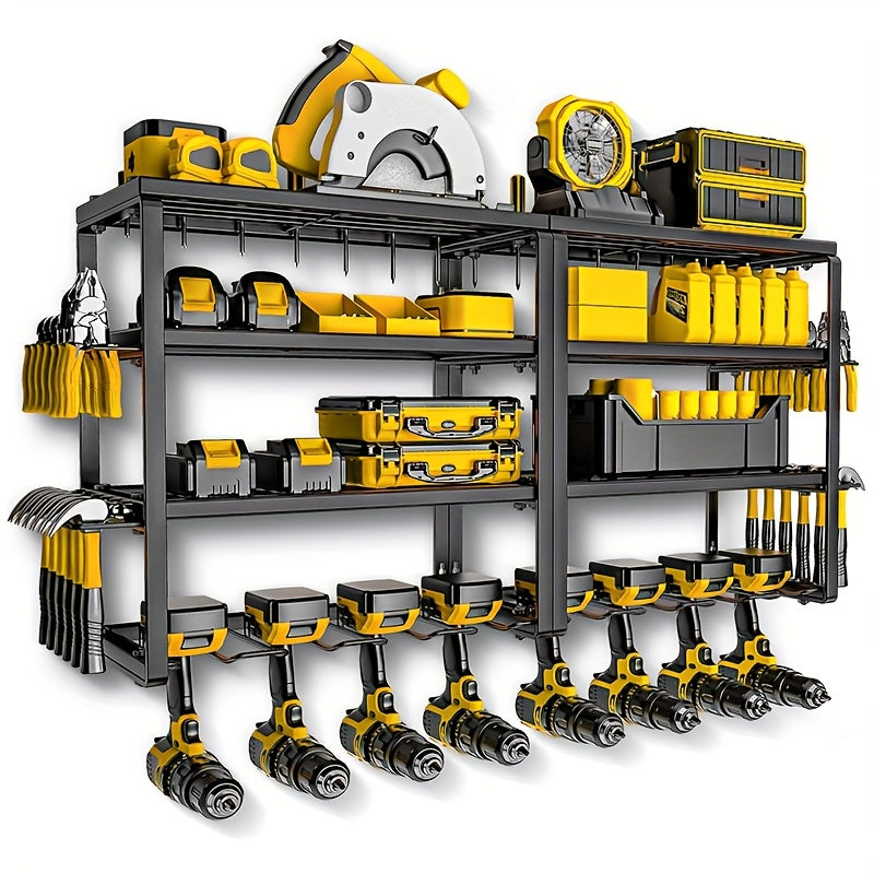 TEMU Storage Rack Wall Mounted Power Tool Organizer Electric Drill Tool Rack Garage Item Organizer Wall Mounted Tool Organizer Tool Holder Durable