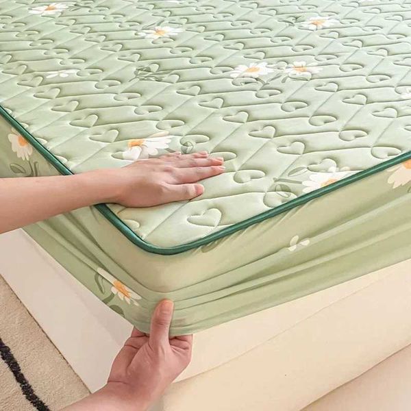 Bed Sheet Summer bed cover set latex filled bed cover pillowcase household elastic bed cover M241018