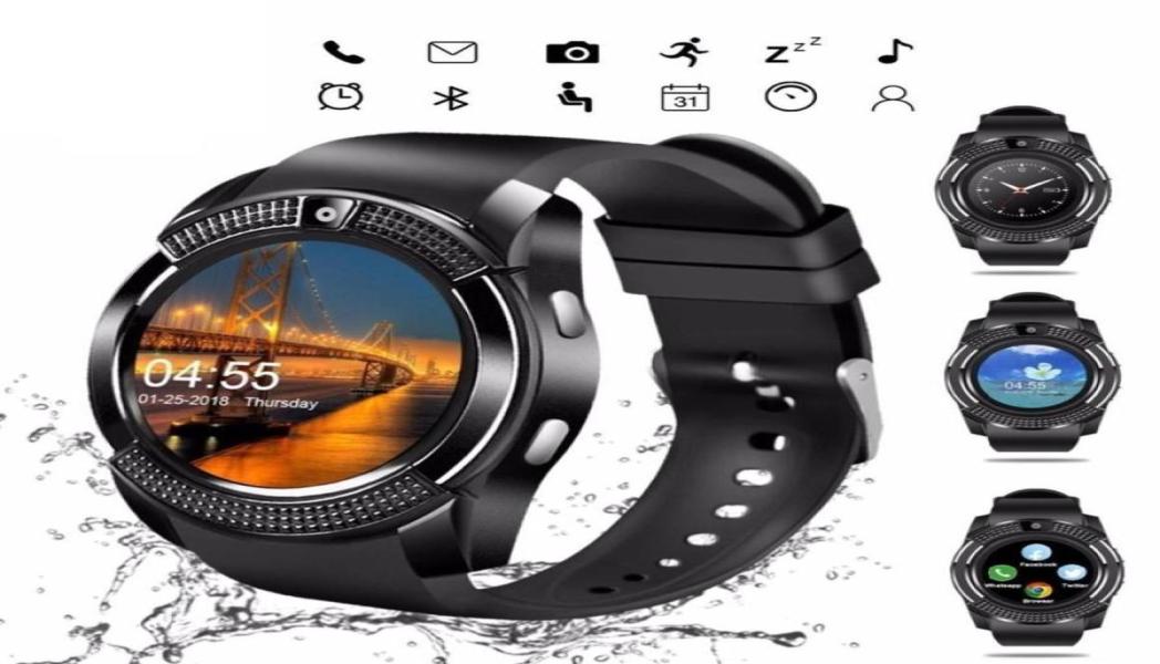 New Smart Watch V8 Men Bluetooth Sport Watches Women Ladies Rel Smartwatch with Camera Sim Card Slot Android Phone PK DZ09 Y1 A1 R7293230