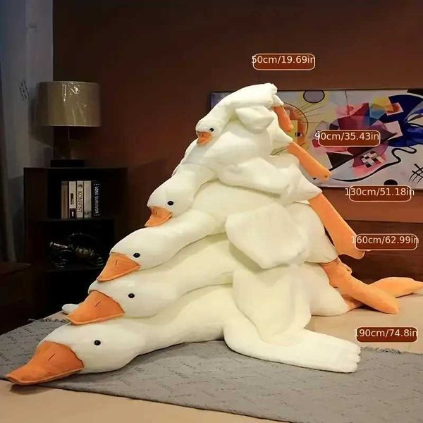 Plush Dolls Duck Plush Toys Fluffy Sleep Pillow Cute Animal Stuffed Swan Goose Soft Dolls Floor Mat Kids Girls Birthday Gift Q240702