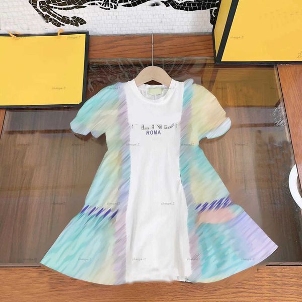 Luxury Girls dress summer High quality princess dress Colour letter printing baby skirt kids designer clothes Various styles baby dress
