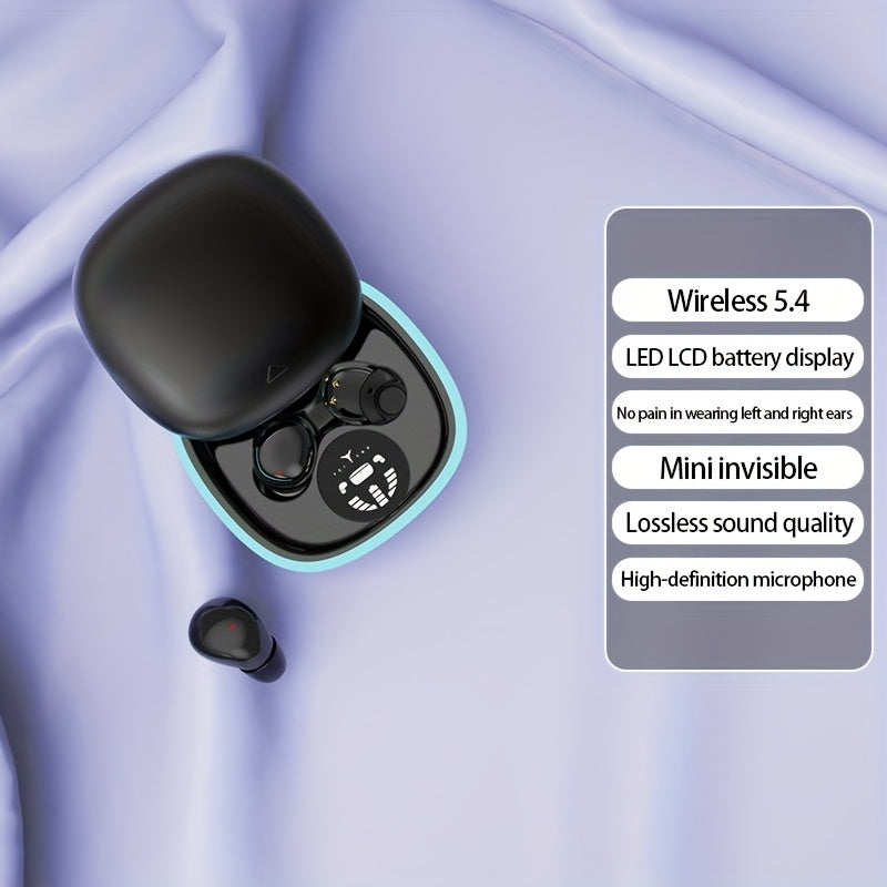 TEMU You Can' Earbuds Wireless Micro Mini Small Caution Sleep Headphones With Microphone, For Small Earbuds V5.4, Comfortable Silicone Ear Tips -