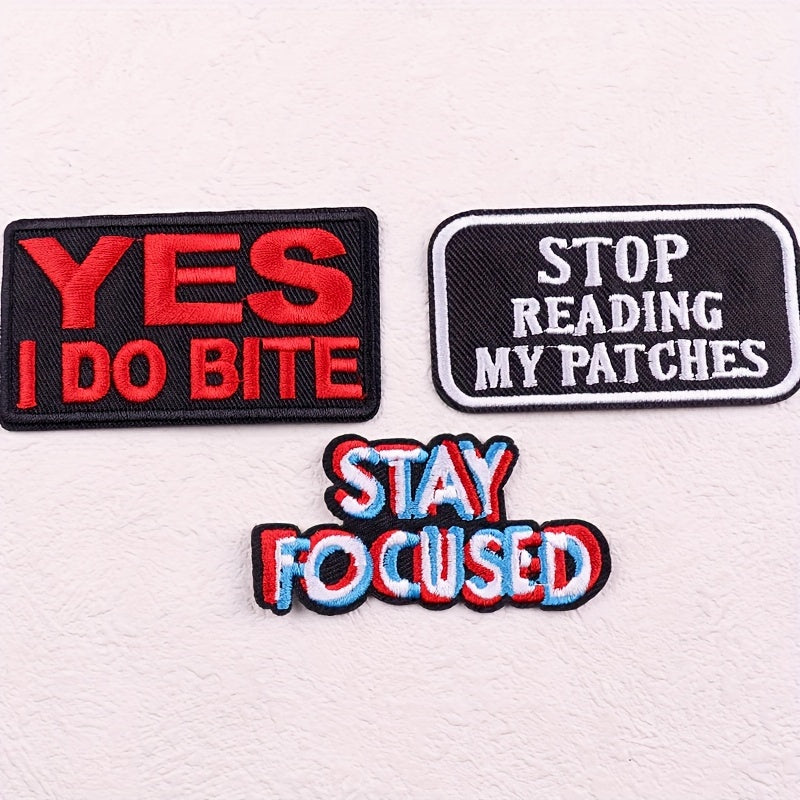 TEMU 3pcs ' ' Iron-on Patches - Diy Embroidery Appliques For Clothing, Bags & Hats | No Sewing Required