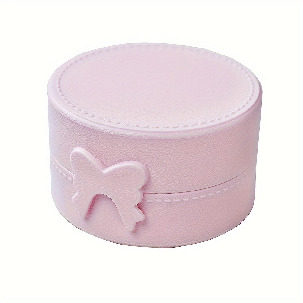 TEMU Chic Bowknot & Pony Jewelry Organizer - Solid Color, Creative Desktop Storage Box With Lid For Accessories And Trinkets,storage Bins For