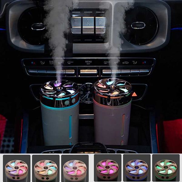 Humidifiers 1200mAh wireless car humidifier with color light charging mini humidifier diffuser atomizer 300ml car seasoning y240628