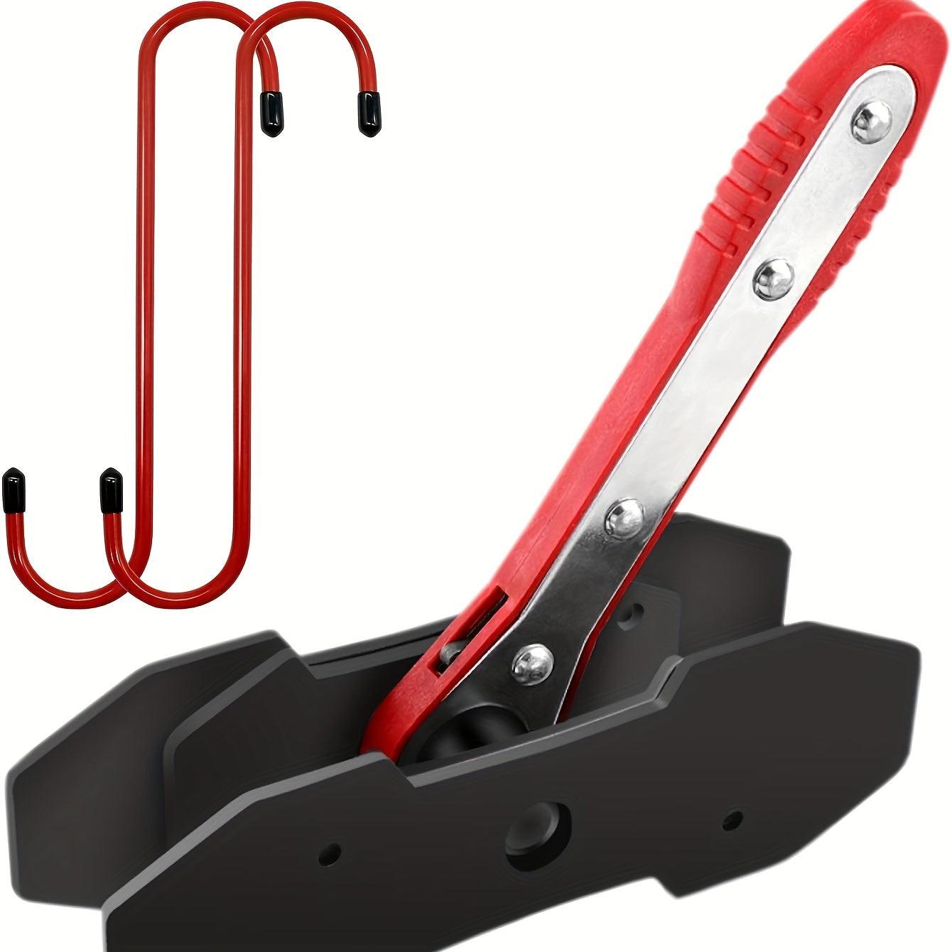 TEMU Brake Caliper Press Tool, Brake Caliper Compression Tool, Car Ratcheting Brake Caliper Piston Spreader Press Tool With 2pcs Steel Plates (red)