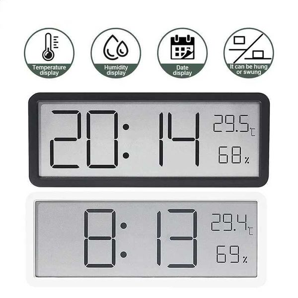 LCD screen digital wall clock temperature humidity time display electronic clock desktop digital clock battery powered M250212