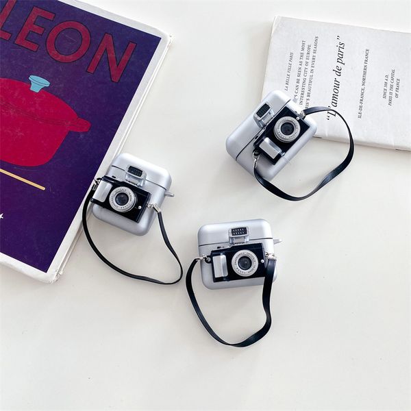 ddmygifts Silver camera Pro1-2-3 generation compatible with Bluetooth wireless headphone case, creative and personalized soft shell A