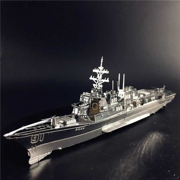 3D Puzzles IRONSTAR 3D Metal Puzzle Burke Class Destroyer Type 056 Corvette Warship Model DIY 3D Laser Cut Jigsaw Toy Y240415