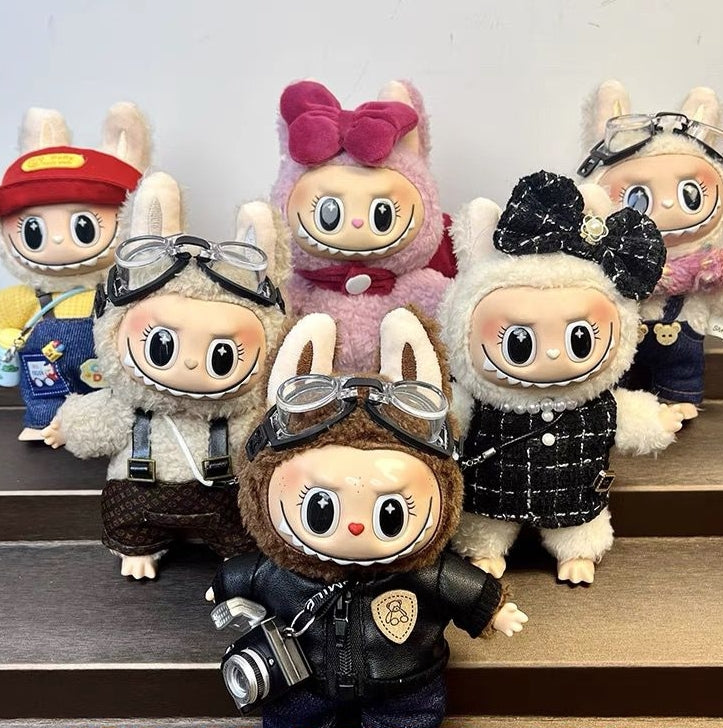 Labubu Backpack Pendants Keychains Key Ring Fashion Plush Toy Stuffed Toys Monster Rubber Dolls Anime Cartoon Gifts DIY Action Figure