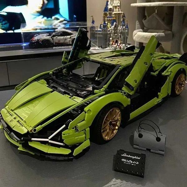 Blocks 2024 Champagne Lambo Car Fit 42115 Sian Roadster Model Fk937 Kit Model Building Blocks Toy Childrens Christmas GiftY241112VNX7