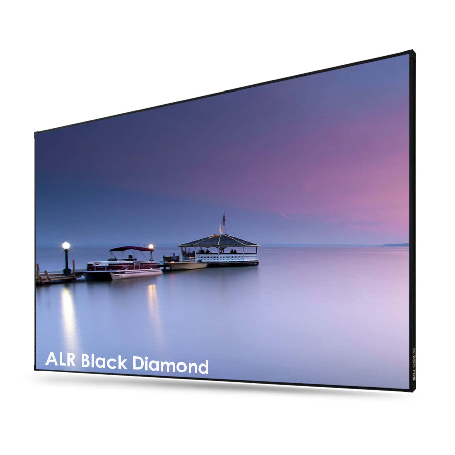 Super Size 180-200-Inch Black Crystal Ambient Light Rejecting ALR Projection Screen Fixed Frame for 3D 4K Long Throw Projector