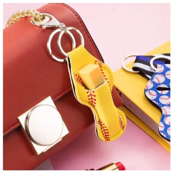 88Colors Printing Pattern Handy Lip Balm Neoprene Holder Keychain Pouch For Chapstick Lipstick Novelty Gift My-985 Stick stick