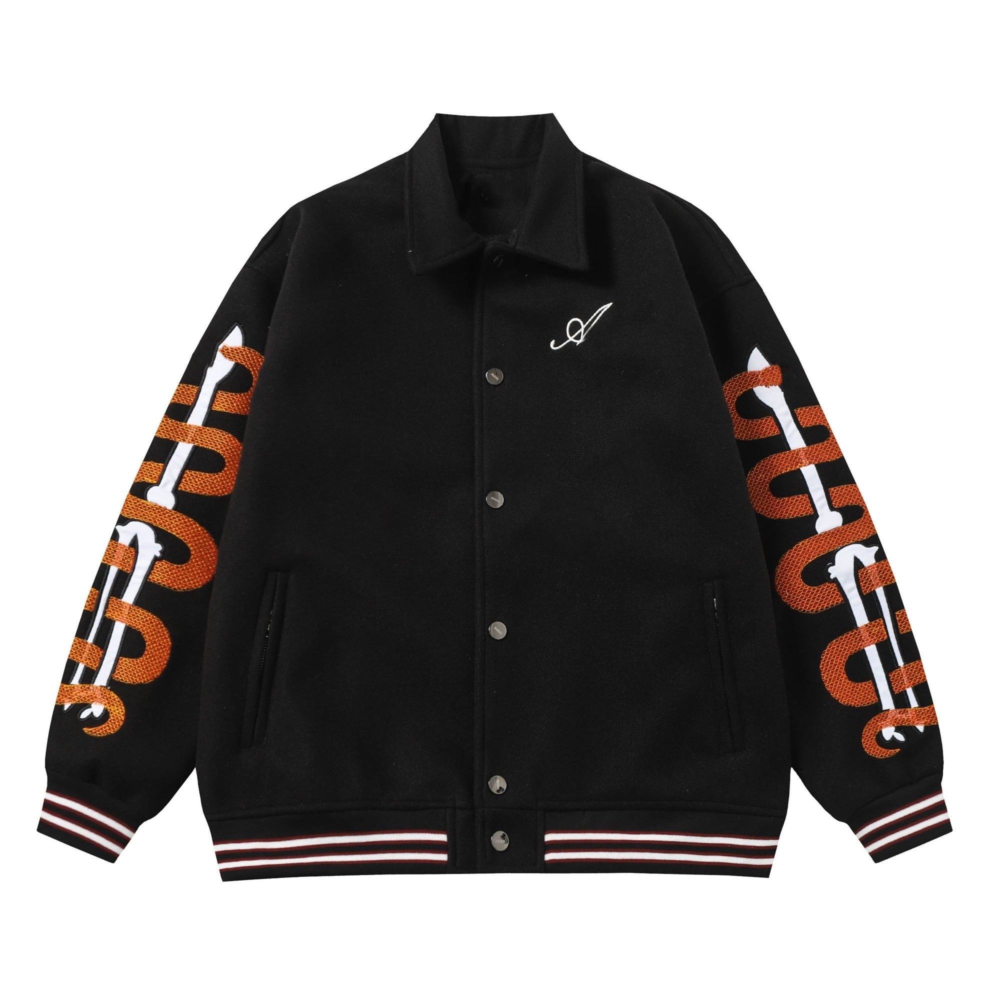 Mens Designer Jacket Men coat Outerwear black Arm snake bone embroidery MEN JACKET Mens Coats Baseball uniform