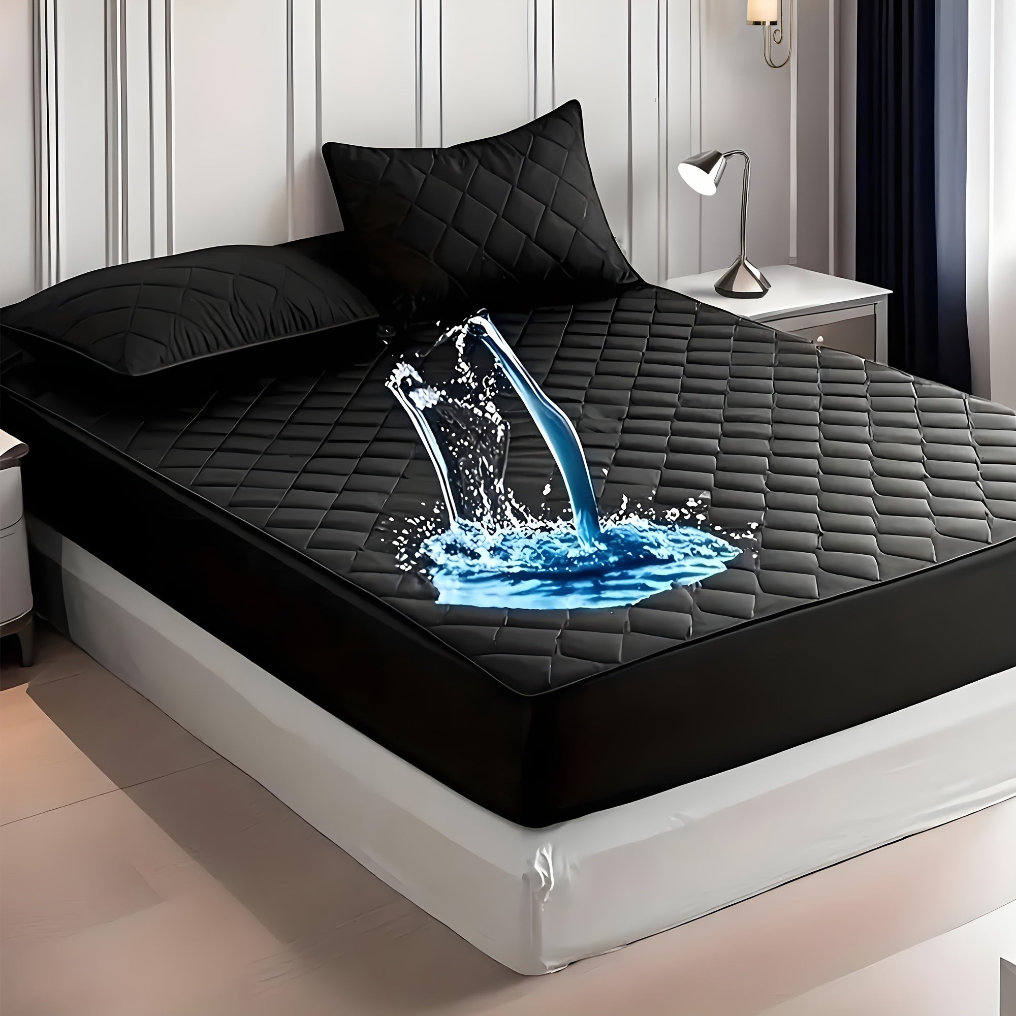 TEMU 1pc Twin-full-king-queen Size High Quality Mattress Protector (without Pillowcase And Pillow Core)-deep Pocket, Breathable, Soft Light