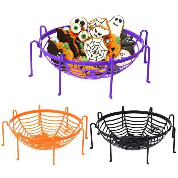 Halloween Spider Candy Fruit Basket Cookie Snack Plate TrayHalloween Party Home Decoration Trick or Treat Supplies Kids Gift Y240801