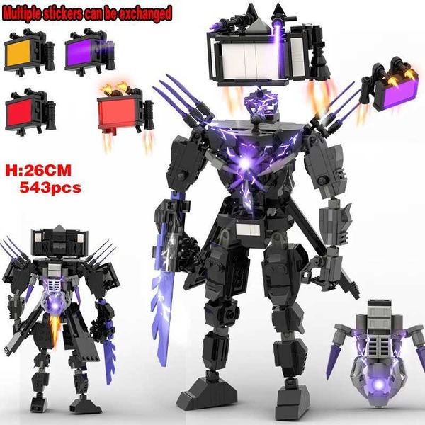 MOC Skibidi Blocos de construção de banheiro Conjunto Titan Presidente Cameraman TVman Bricks DIY Modelo Toys para crianças Presentes de ani