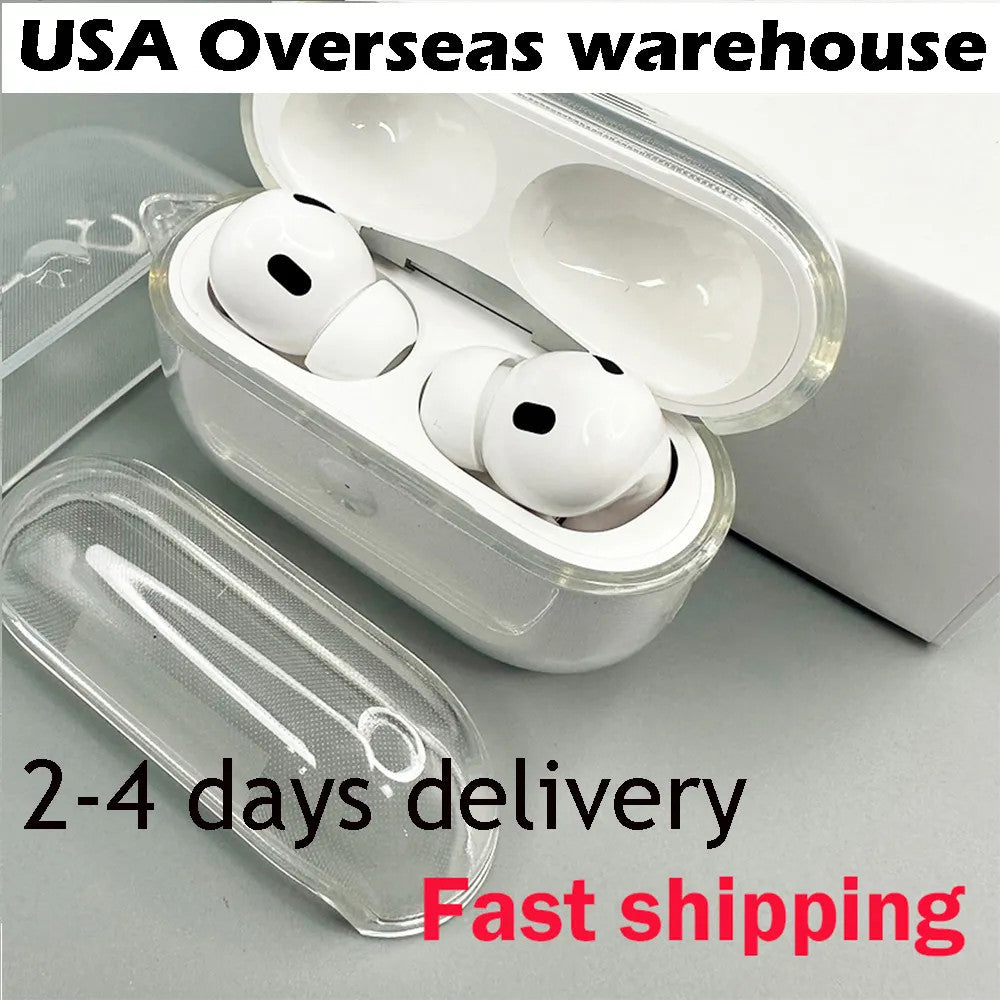 USA Stock For Airpods Pro 2 AirPods 4 3 Earphones Air 4 Bluetooth Headphone Accessories Solid Silicone Cute Protective Case pods 4th gen Wireless Ch