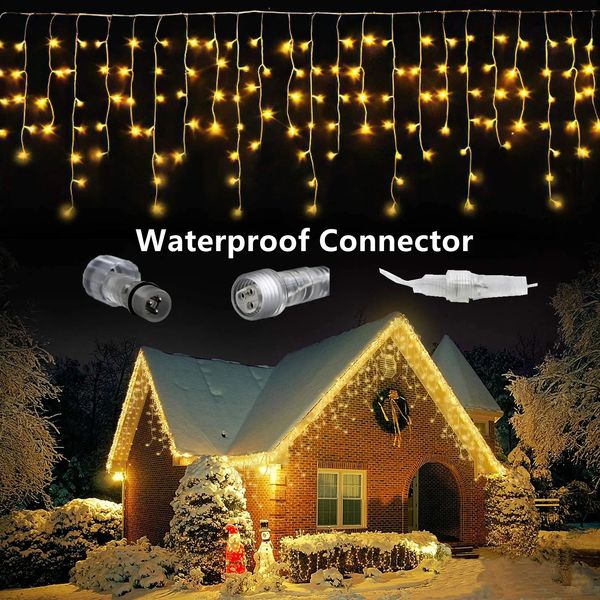 House Christmas decorations on the street garden LED Festoon ice curtain lights fall 0.5-0.6-0.7M EU plug for the Year 241024