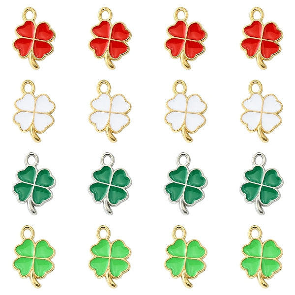 16 pièces 4 couleurs pendentifs en émail d'alliage de placage de rack