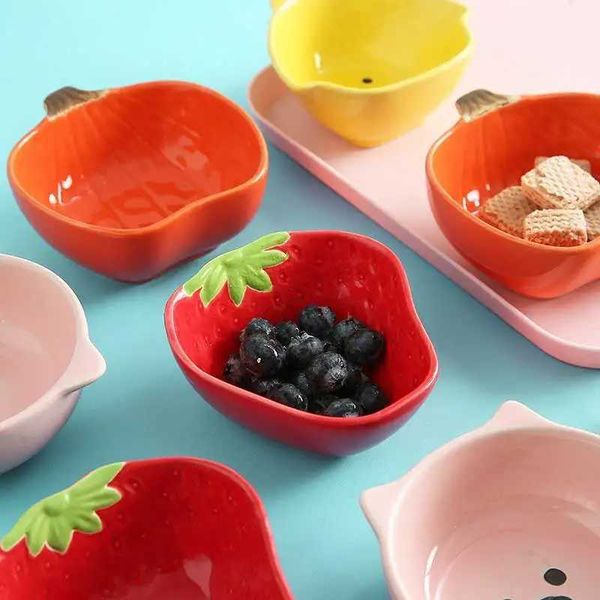 Cartoon Ceramic Small Dipping Seasoning Plate Household Cute Snack Dish Vinegar Soy Sauce Dishes Fruit Cold Vegetable Bowl Y240902